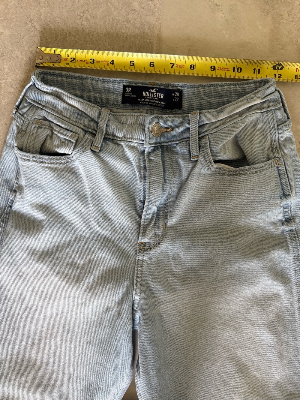 Hollister Light Blue Ultra High-Rise Mom Jeans 2 pair - Picture 3 of 11